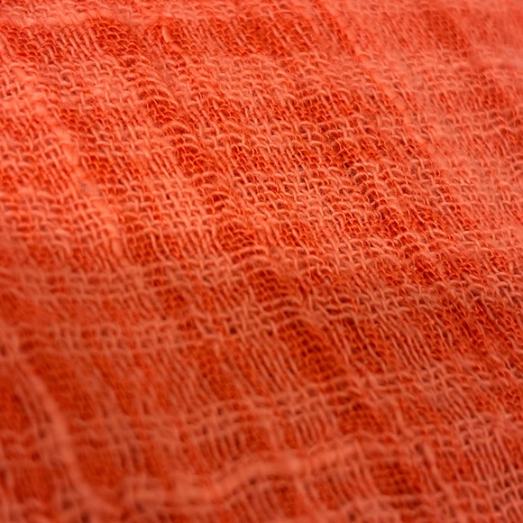 APIECE APART Los Altos Ruffled Cotton Voile Blouse Orange Small Cottage Core - Picture 10 of 12